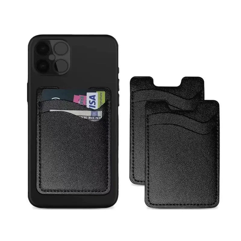 Dual slot PU Leather Adhesive Card Holder