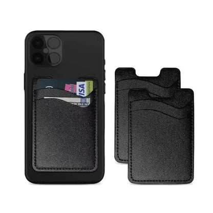 Dual slot PU Leather Adhesive Card Holder