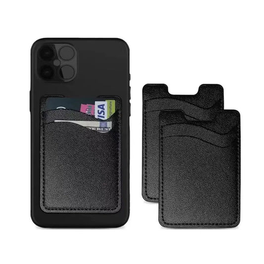 Dual slot PU Leather Adhesive Card Holder