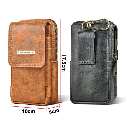 PU Leather Multi-Pocket Phone Holster Pouch Belt Clip & Hook, Wallet Organizer for Smartphone & Accessories