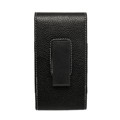 PU Leather Belt Clip Phone Holster Vertical Pouch with Magnetic Flap, Black