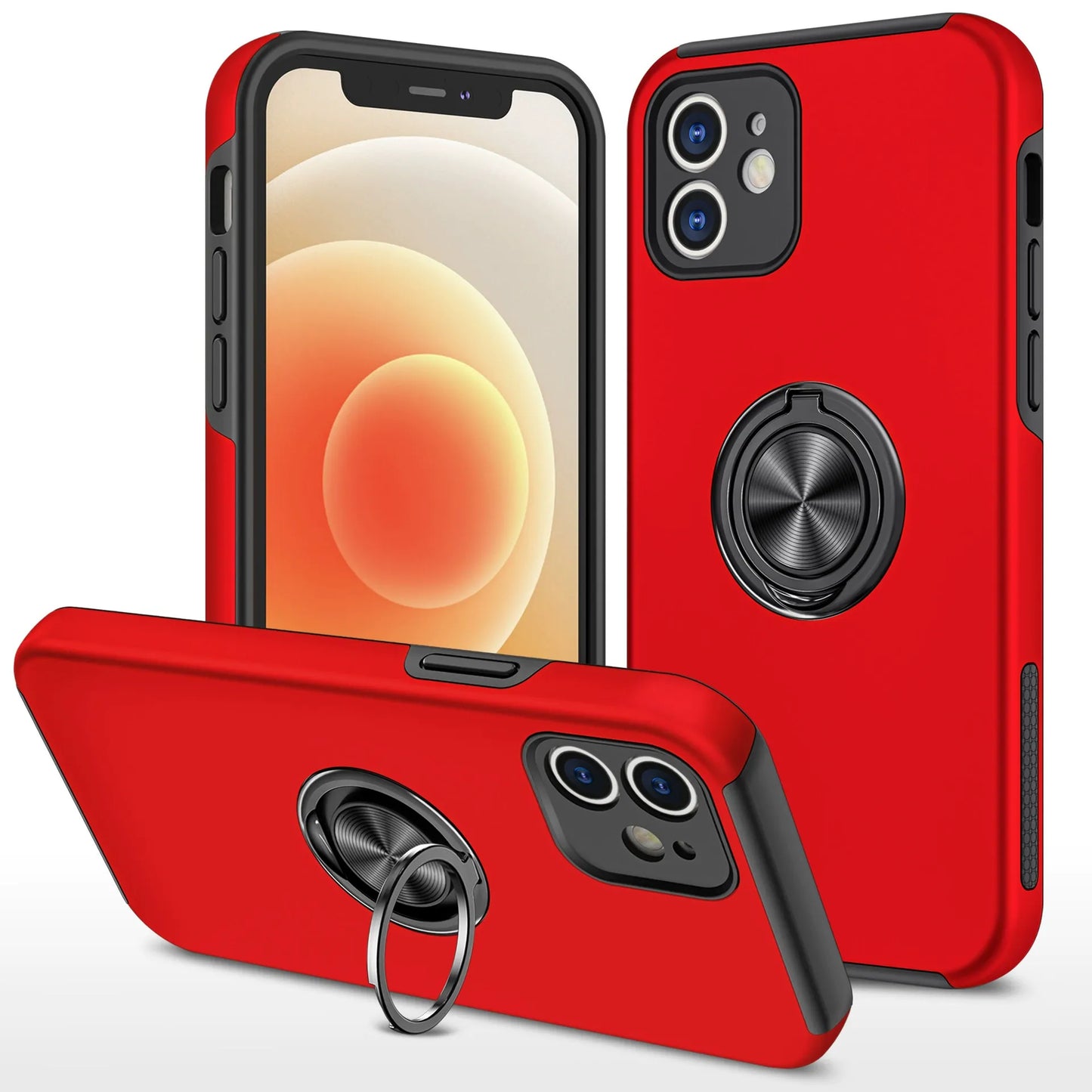 Samsung galaxy a05s Matte Finish Invisible Ring Case Dual Layer with 360° Rotating Stand (B012)