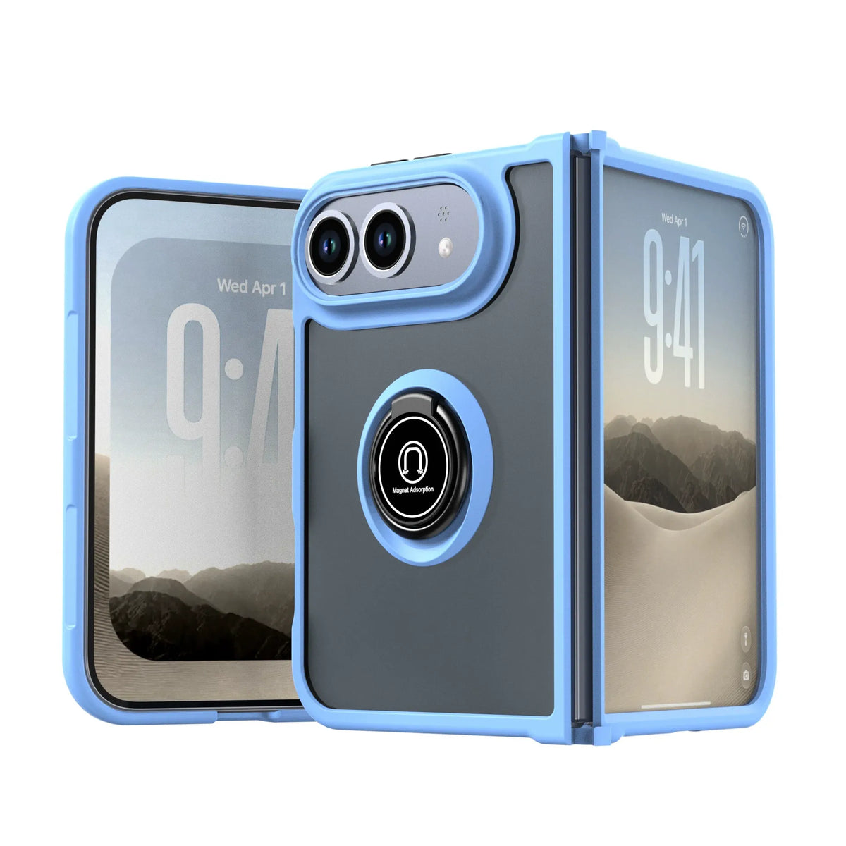 iPhone duo soft-touch frosted bumper Case with swivel ring Stand