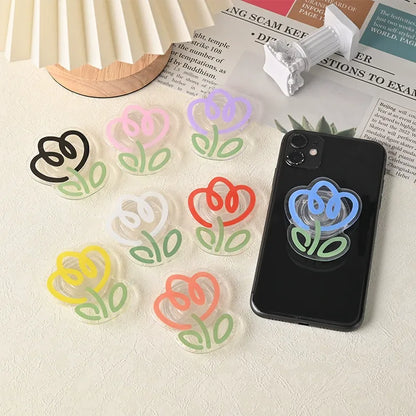 PopSocket Style Phone Holder clear tulip pattern