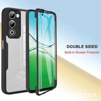 Oppo A5 5G 2025 360? Full Body Protective Case ??Dual-Layer Clear Hard Back with Built-in Screen Protector and Shockproof TPU Bumper