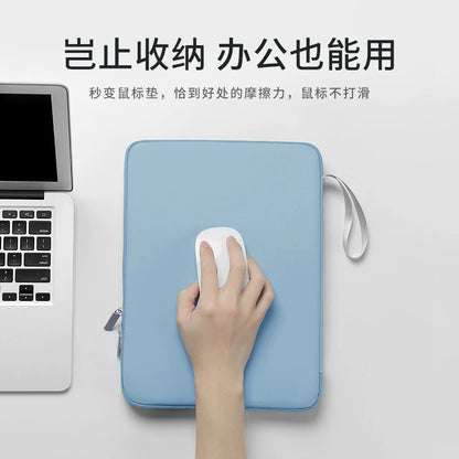 11inch PU Leather Laptop Sleeve with Handle Soft Touch Finish, Multi-Pocket Organizer Case for Tablet & Accessories