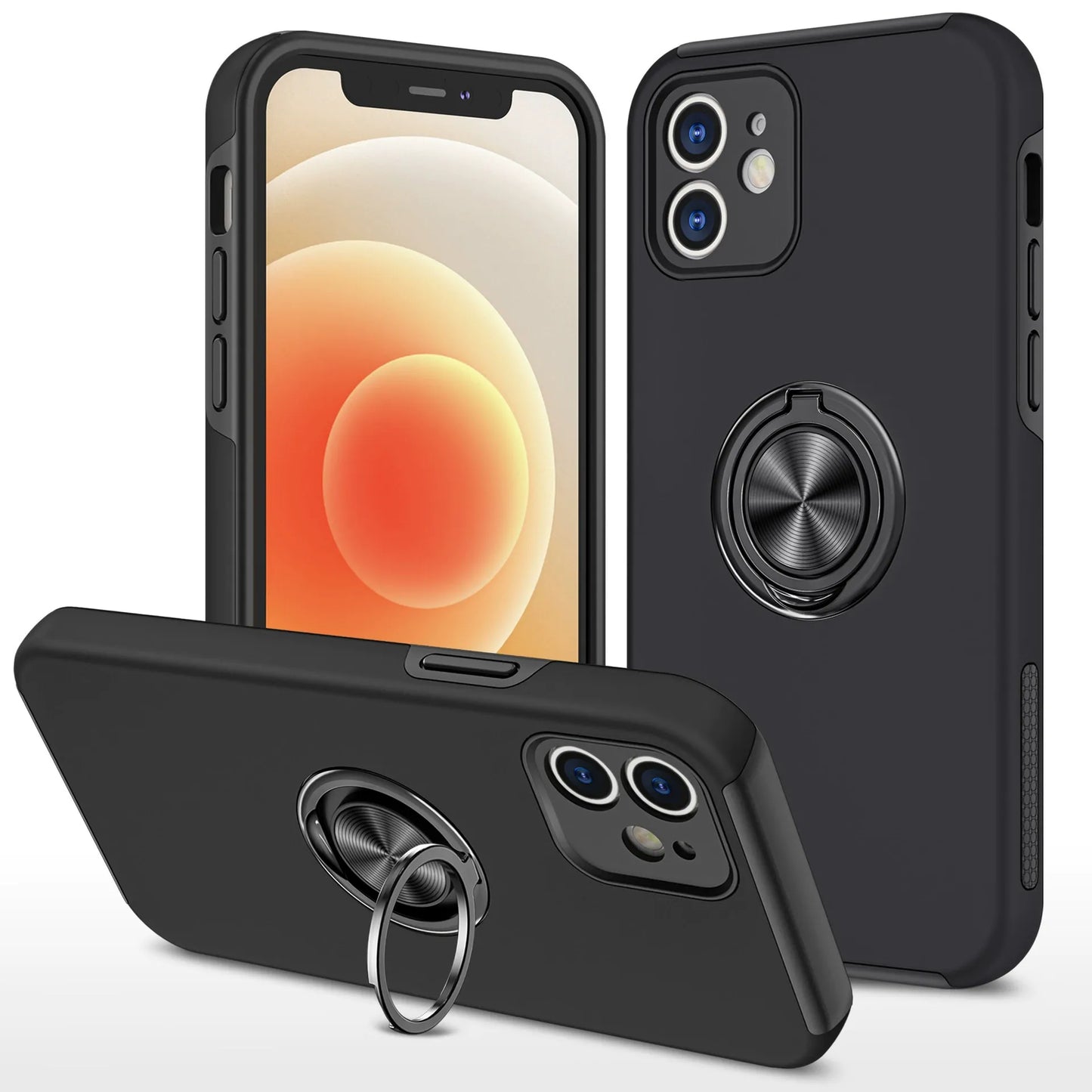 Samsung galaxy a05s Matte Finish Invisible Ring Case Dual Layer with 360° Rotating Stand (B012)