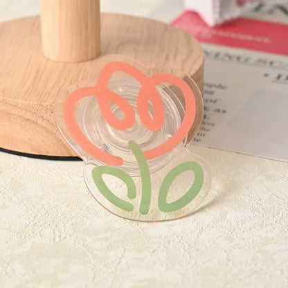 PopSocket Style Phone Holder clear tulip pattern
