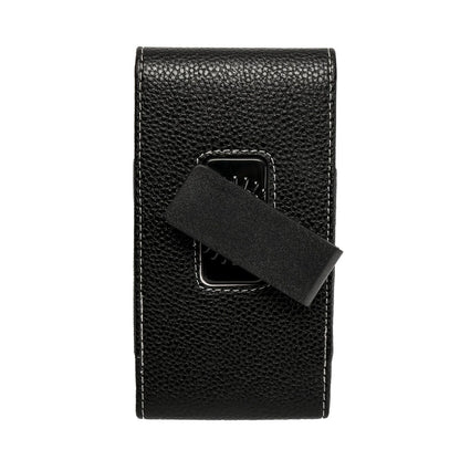 PU Leather Belt Clip Phone Holster Vertical Pouch with Magnetic Flap, Black