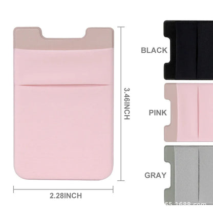 Ultra Slim Lycra Stretch Stick-On Phone Wallet – Dual Card Slots with Hidden Overlap Pocket