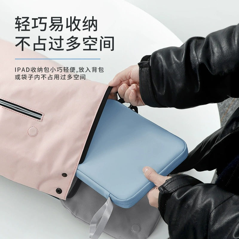 11inch PU Leather Laptop Sleeve with Handle Soft Touch Finish, Multi-Pocket Organizer Case for Tablet & Accessories