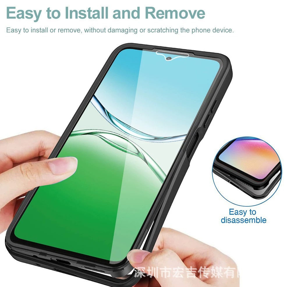 Oppo A5 4g 2025 360? Full Body Protective Case ??Dual-Layer Clear Hard Back with Built-in Screen Protector and Shockproof TPU Bumper