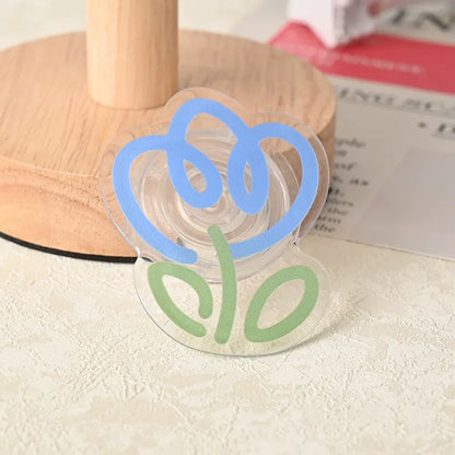 PopSocket Style Phone Holder clear tulip pattern