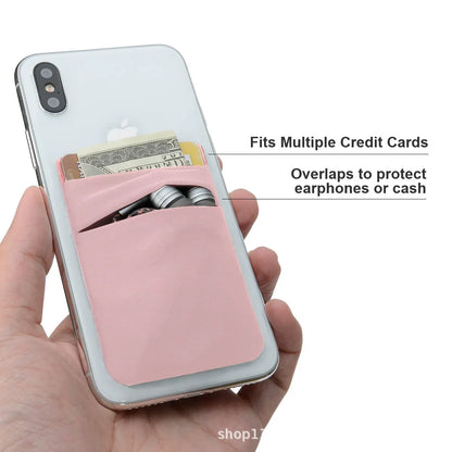 Ultra Slim Lycra Stretch Stick-On Phone Wallet – Dual Card Slots with Hidden Overlap Pocket