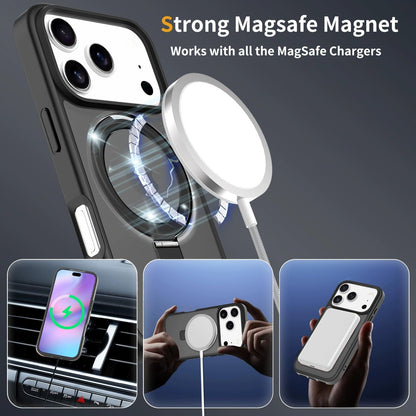 Iphone 15 plus soft-touch frosted bumper Case with Foldable Magnetic Ring Kickstand, Shockproof