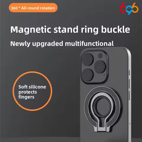 MagSafe Carbon Fiber Ring Holder with Strap ??Magnetic Kickstand & Finger Loop