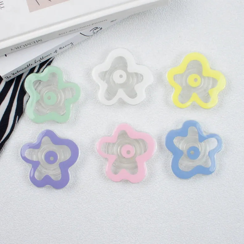 PopSocket Style Phone Holder clear floral pattern