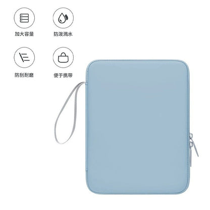 11inch PU Leather Laptop Sleeve with Handle Soft Touch Finish, Multi-Pocket Organizer Case for Tablet & Accessories