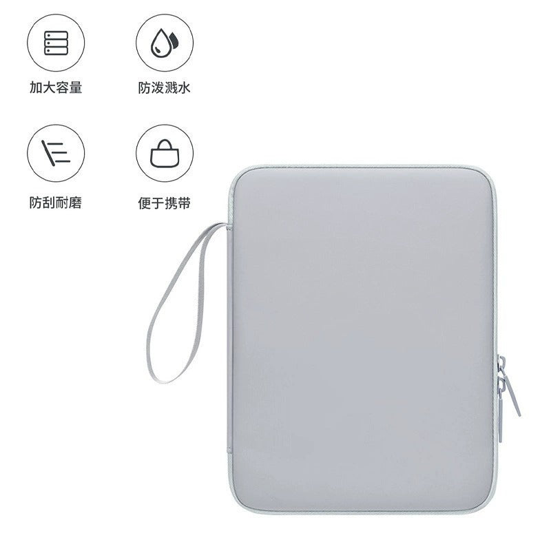 11inch PU Leather Laptop Sleeve with Handle Soft Touch Finish, Multi-Pocket Organizer Case for Tablet & Accessories