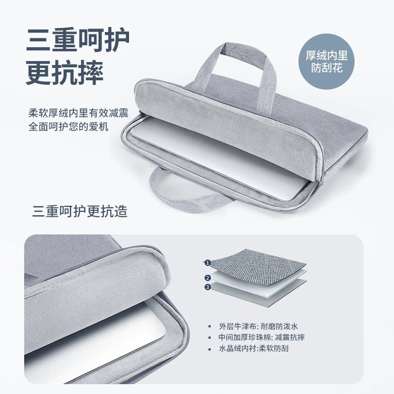 14inch Laptop Sleeve with Handle Water-Resistant, Hidden Carry Strap, Soft Inner Padding