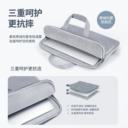 14inch Laptop Sleeve with Handle Water-Resistant, Hidden Carry Strap, Soft Inner Padding