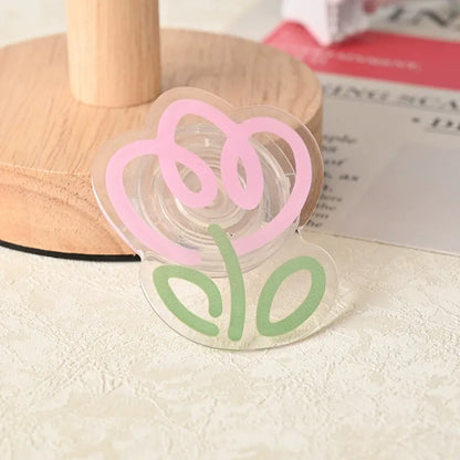 PopSocket Style Phone Holder clear tulip pattern