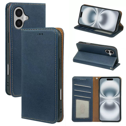 samsung galaxy s24 fe flip wallet case lichi grain finish with invisible magnetic closure (strong) & RFID blocking (w-015)