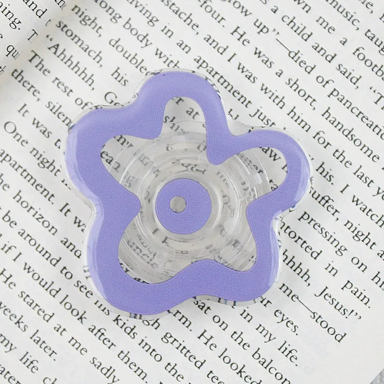 PopSocket Style Phone Holder clear floral pattern