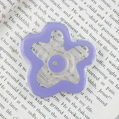 PopSocket Style Phone Holder clear floral pattern