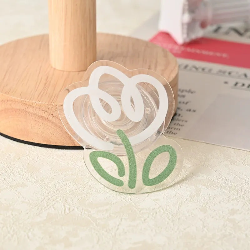 PopSocket Style Phone Holder clear tulip pattern