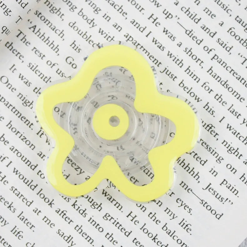 PopSocket Style Phone Holder clear floral pattern