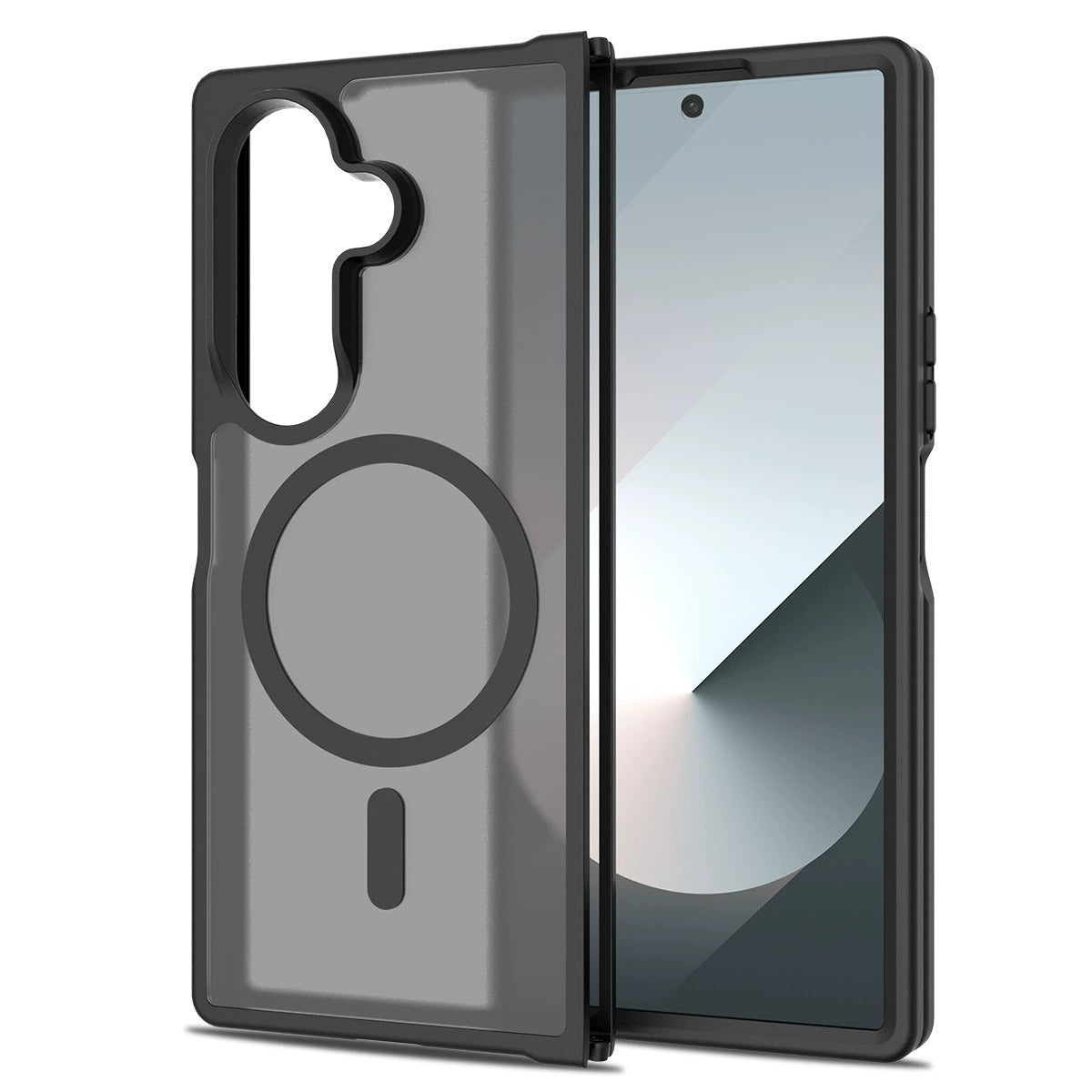 Samsung galaxy z fold 7 Magnetic Case Soft-Touch Frosted Translucent Black