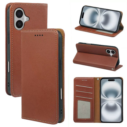 Moto g06 flip wallet case lichi grain finish with invisible magnetic closure (strong) & RFID blocking (w-015)