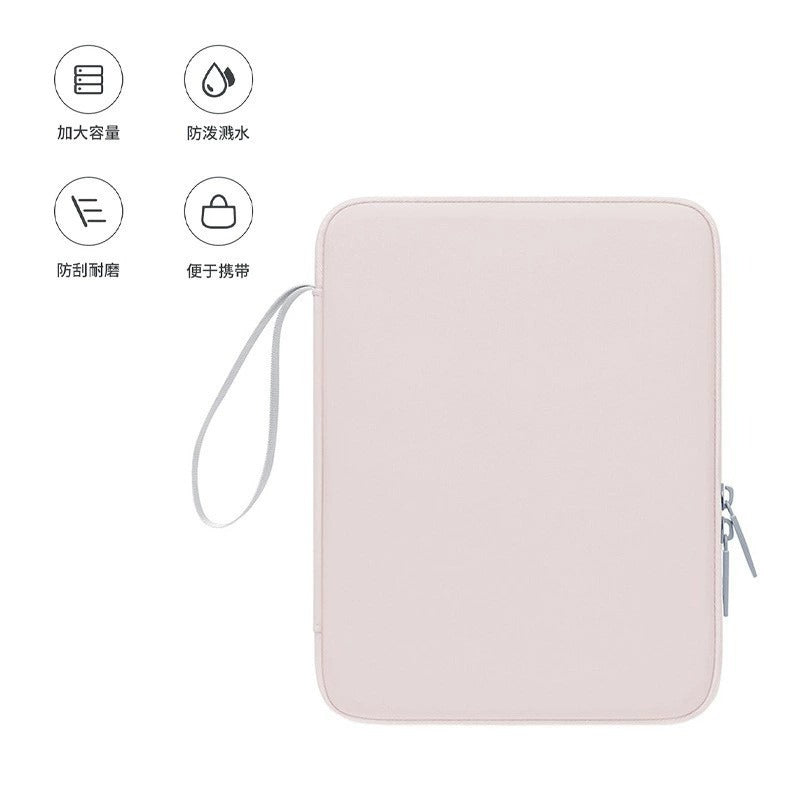 11inch PU Leather Laptop Sleeve with Handle Soft Touch Finish, Multi-Pocket Organizer Case for Tablet & Accessories