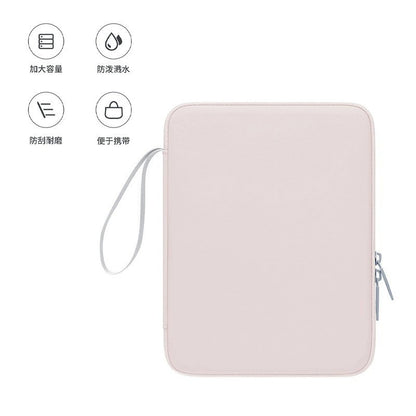 11inch PU Leather Laptop Sleeve with Handle Soft Touch Finish, Multi-Pocket Organizer Case for Tablet & Accessories