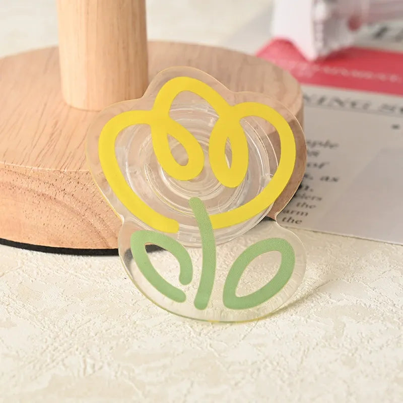 PopSocket Style Phone Holder clear tulip pattern