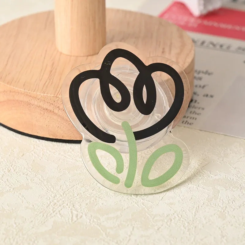 PopSocket Style Phone Holder clear tulip pattern