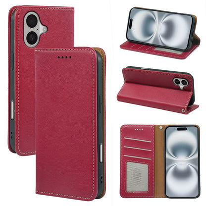 Moto g06 flip wallet case lichi grain finish with invisible magnetic closure (strong) & RFID blocking (w-015)