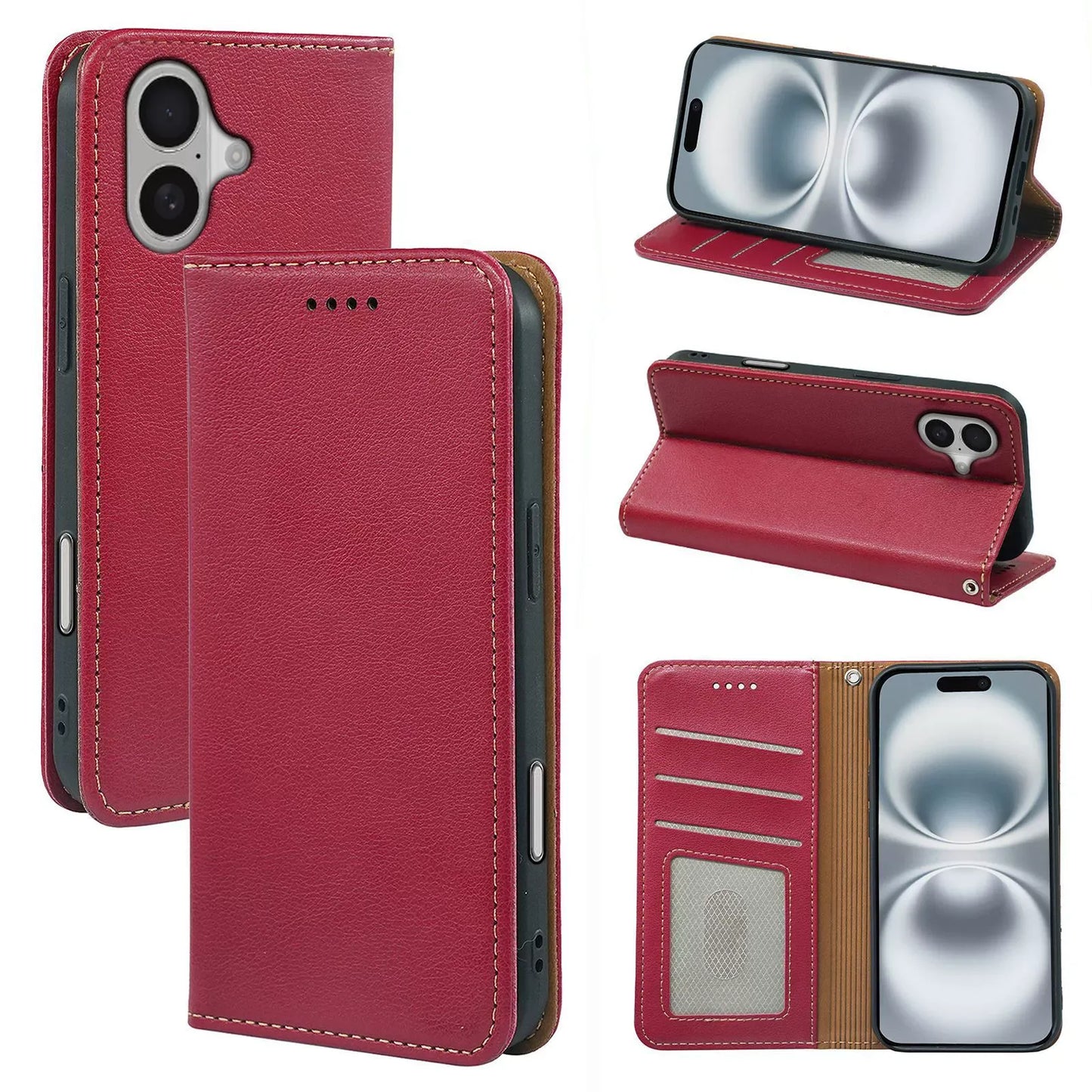 oppo reno 4pro flip wallet case lichi grain finish with invisible magnetic closure (strong) & RFID blocking (w-015)