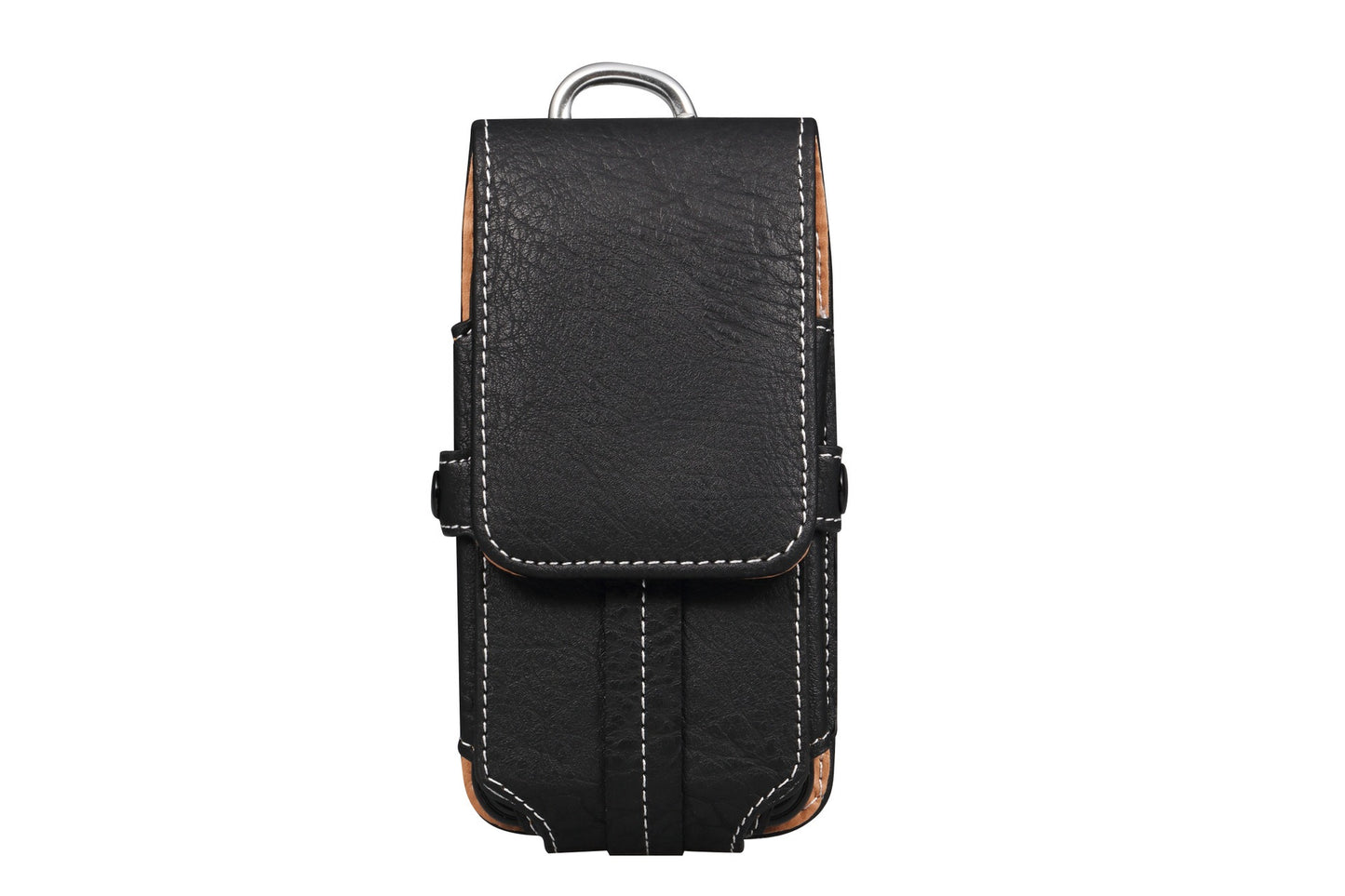 Multifunction PU Leather Phone Holster with Belt loop, Card Slots & Carabiner Hook black
