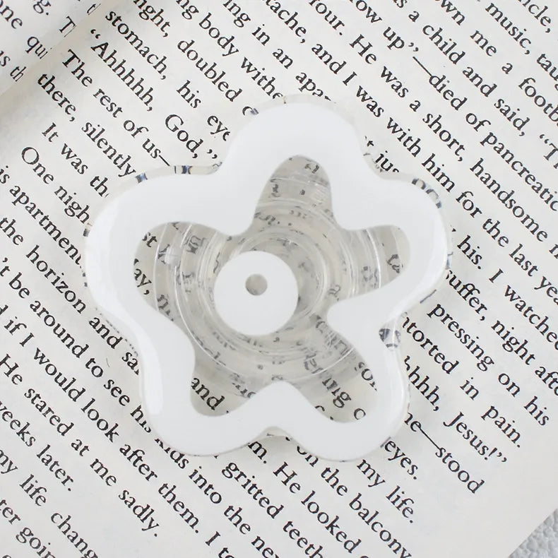 PopSocket Style Phone Holder clear floral pattern