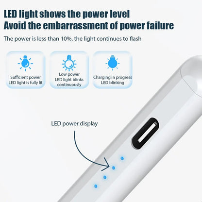 Universal Stylus Pen Rechargeable Touchscreen Pen with Type-C Charging & Replaceable Tip for iOS/Android/Windows Devices