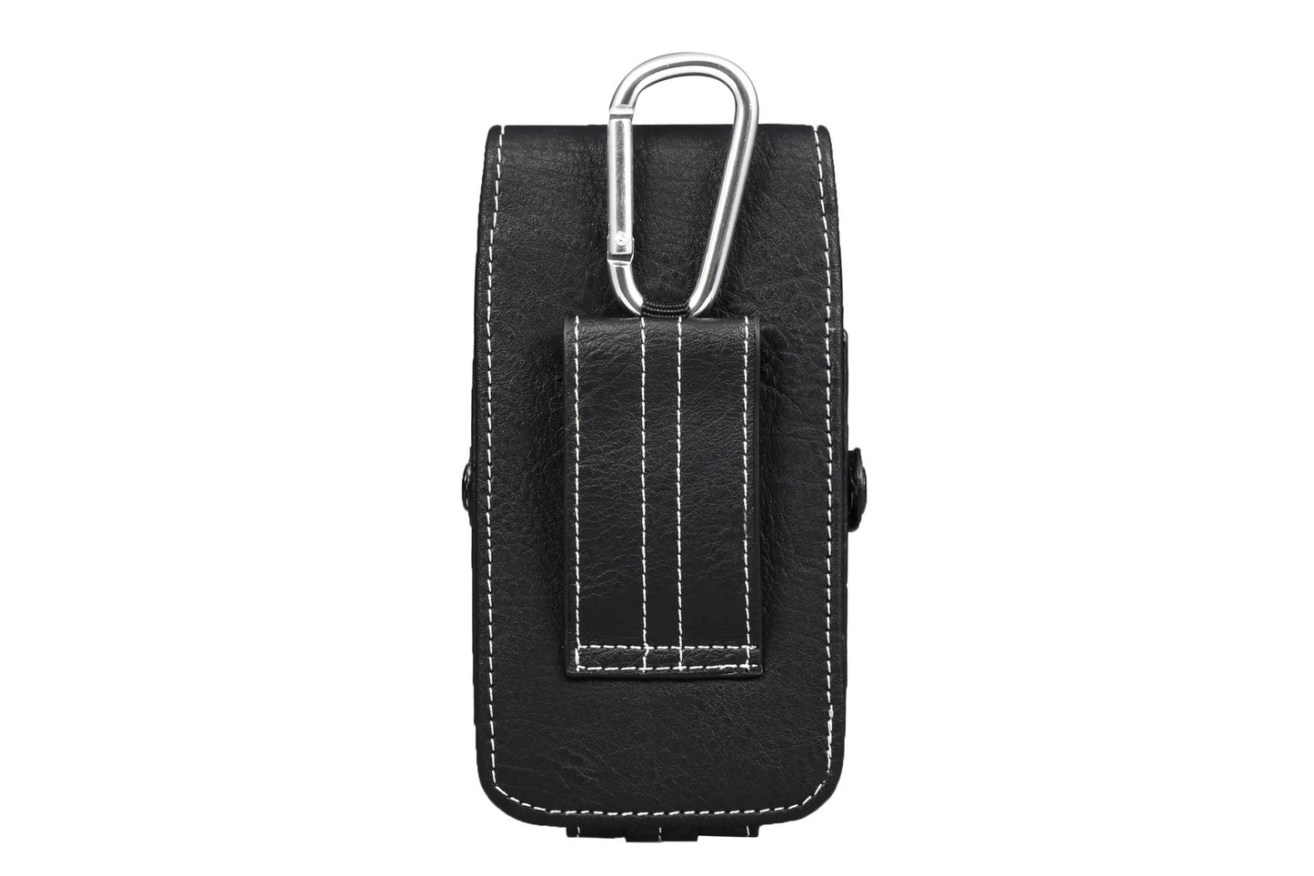 Multifunction PU Leather Phone Holster with Belt loop, Card Slots & Carabiner Hook black