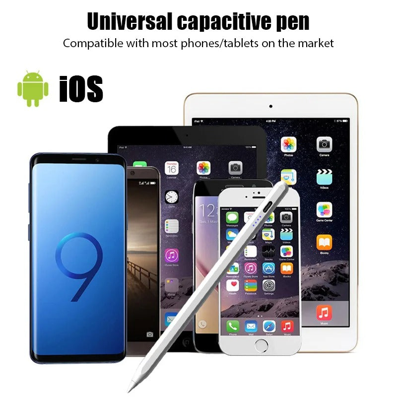 Universal Stylus Pen Rechargeable Touchscreen Pen with Type-C Charging & Replaceable Tip for iOS/Android/Windows Devices