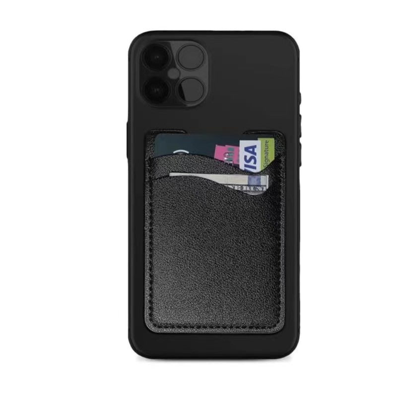 Dual slot PU Leather Adhesive Card Holder