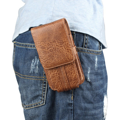 Multifunction PU Leather Phone Holster with Belt loop, Card Slots & Carabiner Hook brown