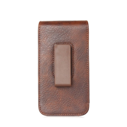Vintage PU Leather Belt Clip Phone Holster Pouch-Vertical Flip Case with Clip brown