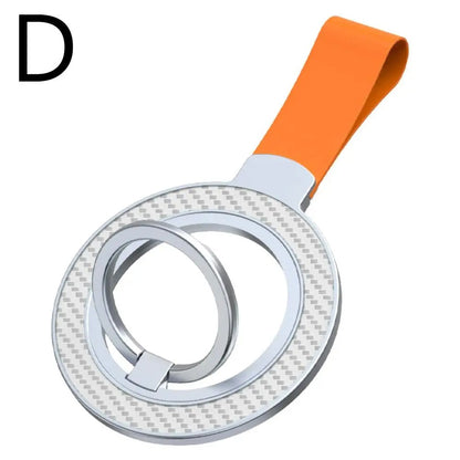 MagSafe Carbon Fiber Ring Holder with Strap ??Magnetic Kickstand & Finger Loop