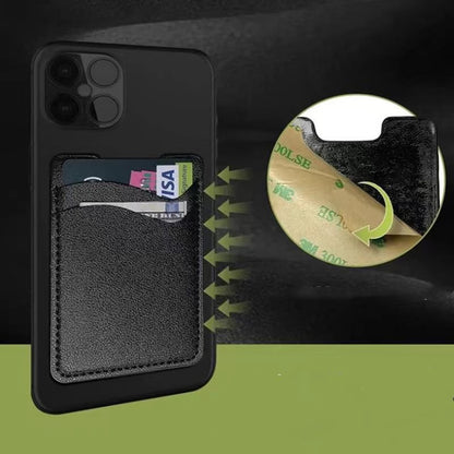 Dual slot PU Leather Adhesive Card Holder