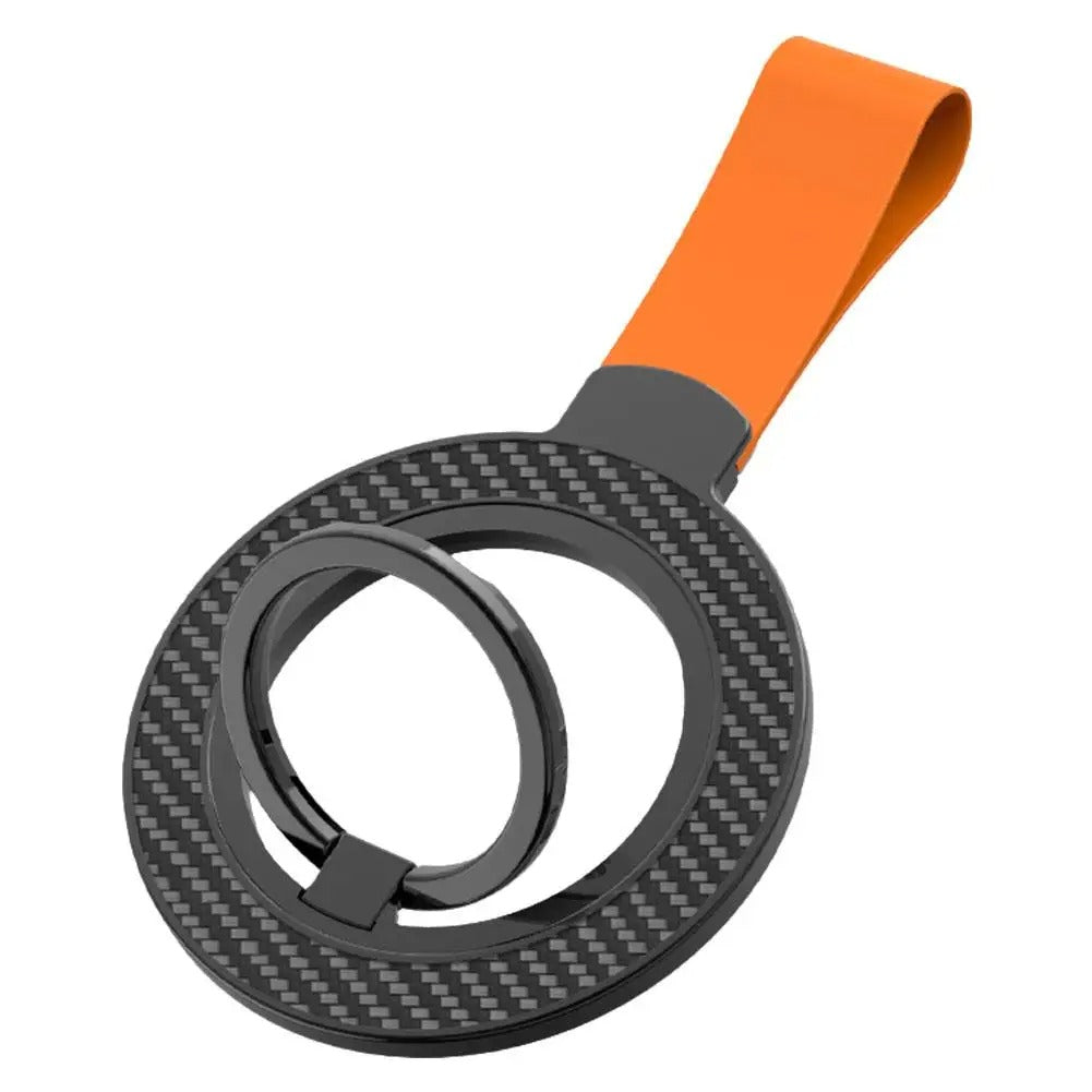 MagSafe Carbon Fiber Ring Holder with Strap ??Magnetic Kickstand & Finger Loop